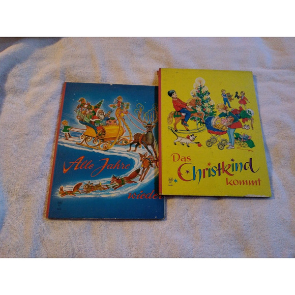 Das Christkind Kommt, Alle Jahre Wieder, vintage German books, large and thick - Picture 1 of 12